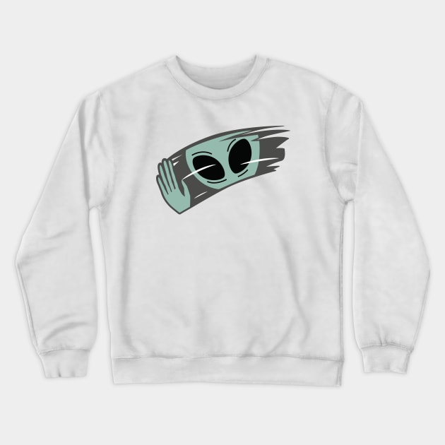 Spying Alien Crewneck Sweatshirt by Galina Povkhanych